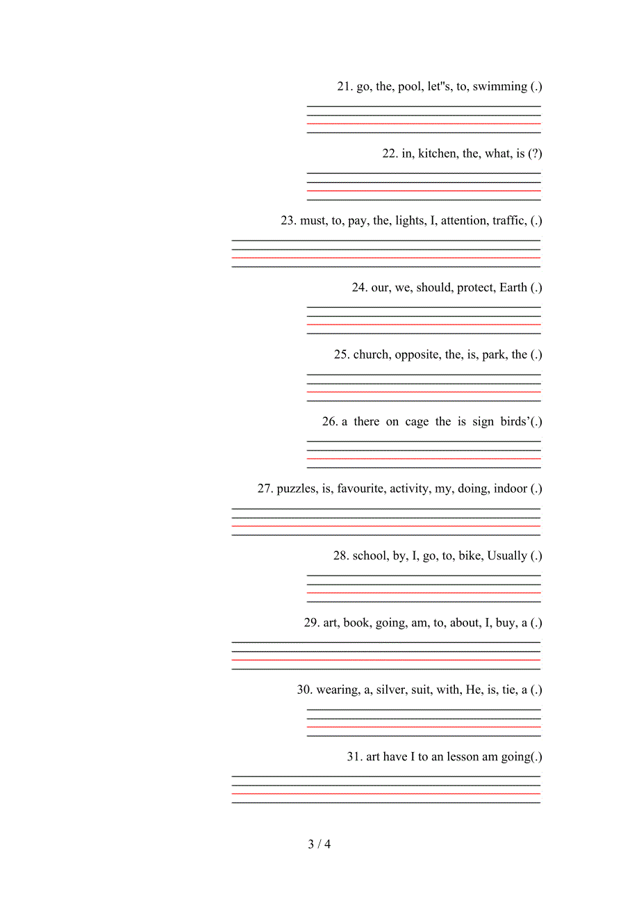 剑桥六年级下册英语连词成句考点知识练习_第3页