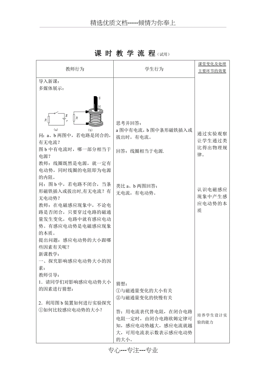 法拉第电磁感应定律教学设计_第2页