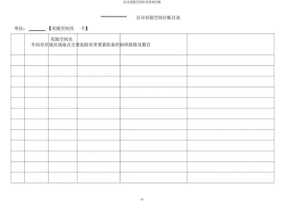 企业受限空间作业管理台帐.doc_第2页