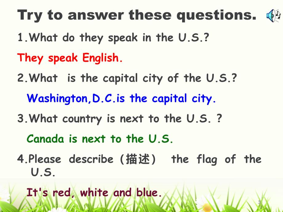 冀教版五年级英语上册unit2_Lesson9 the U.S.ppt课件_第3页