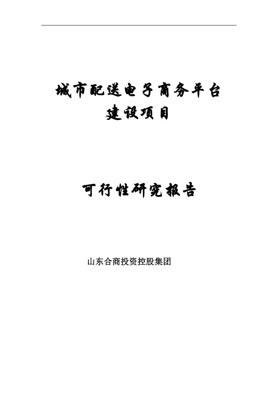 城市配送电子商务平台项目可行性研究报告-.doc_第1页