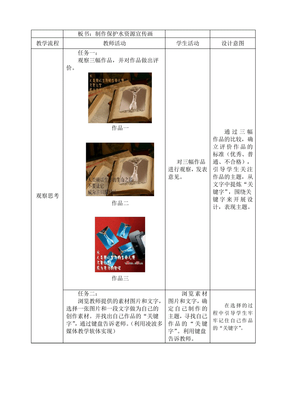 制作保护水资源宣传画教学设计_第2页