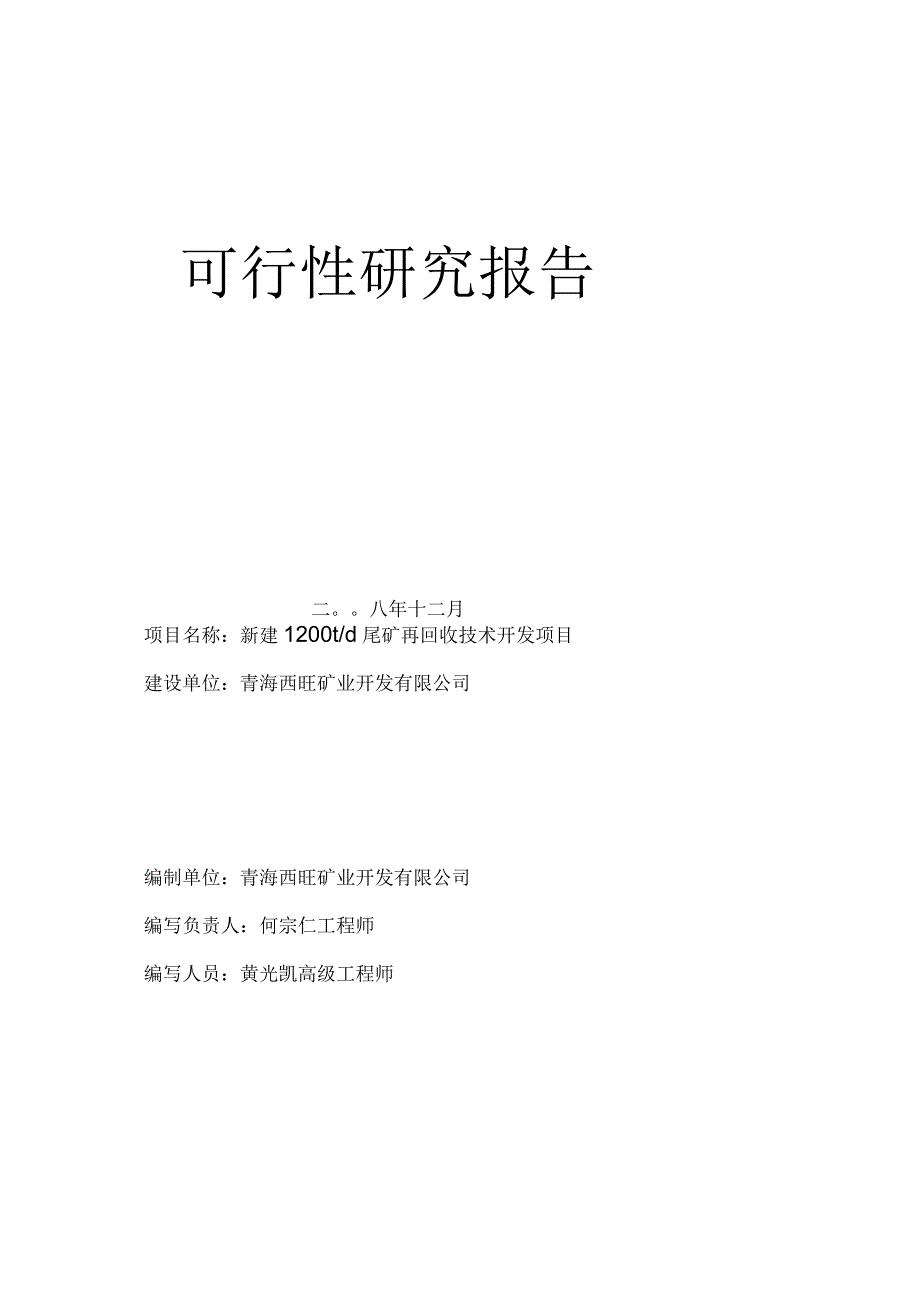 新建1200td铁尾矿再回收技术开发项目实施建议书_第2页