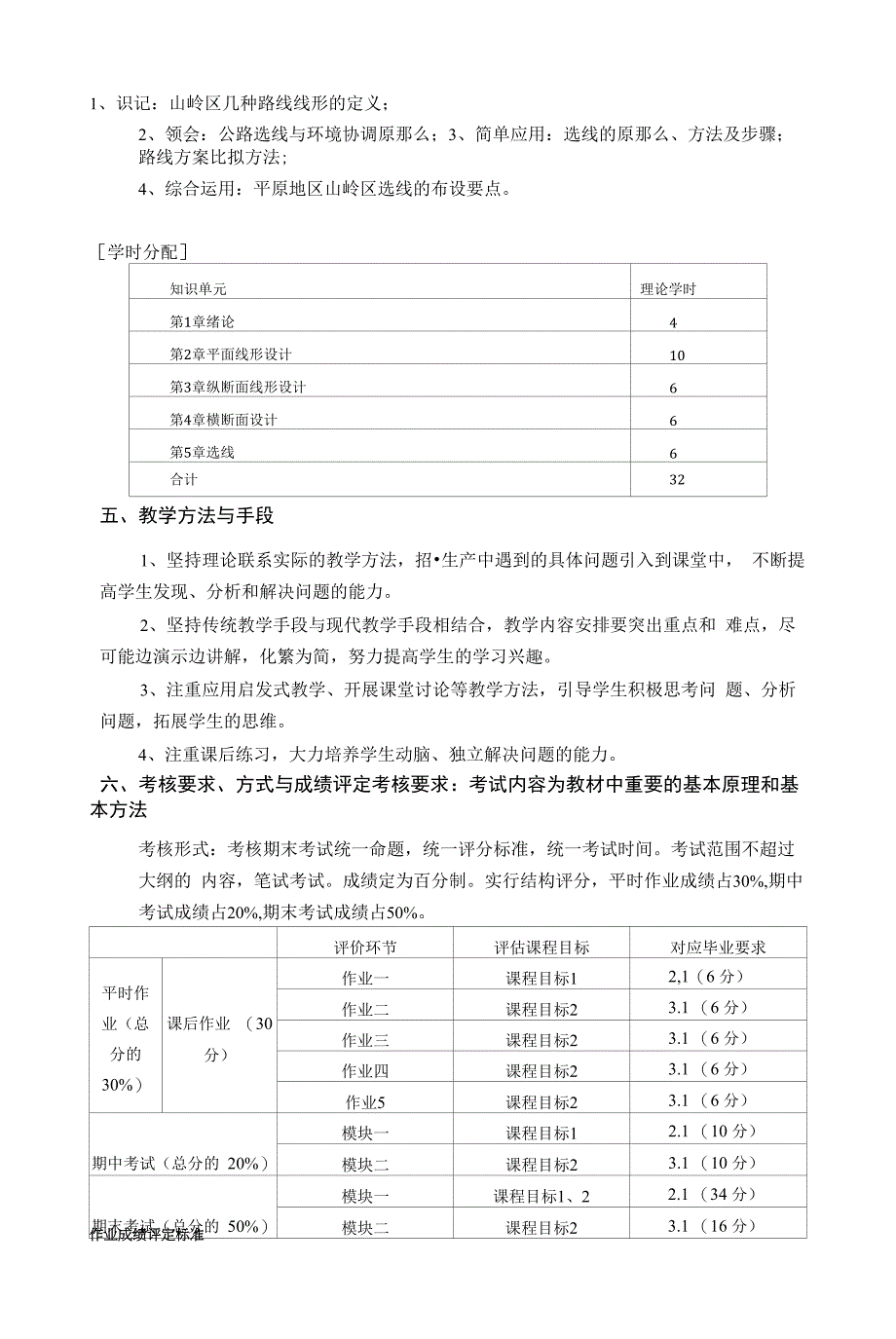 《道路勘测设计B》课程教学大纲.docx_第4页