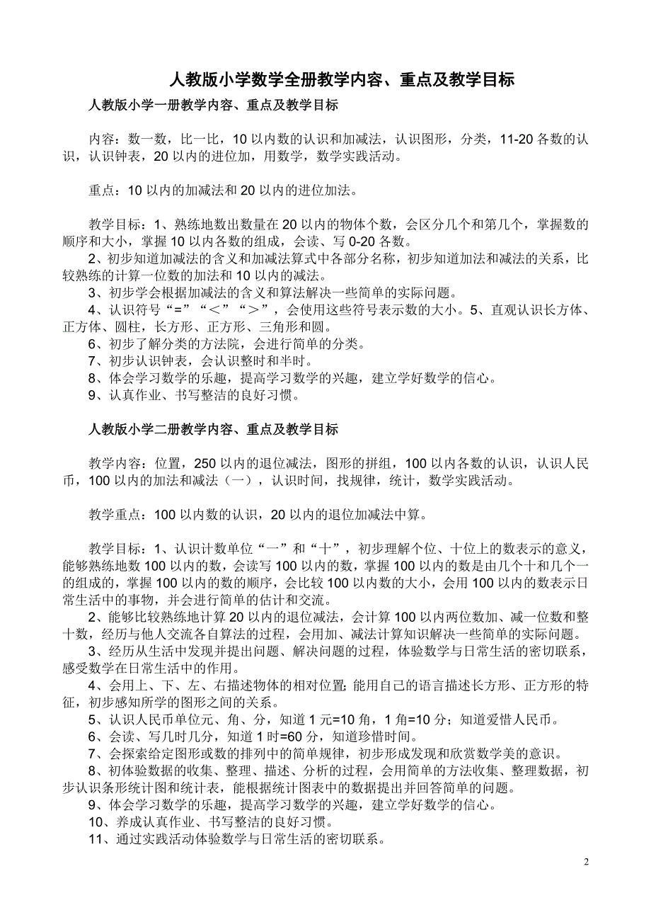 新人教版小学数学教材1-6年级知识点汇总_第2页