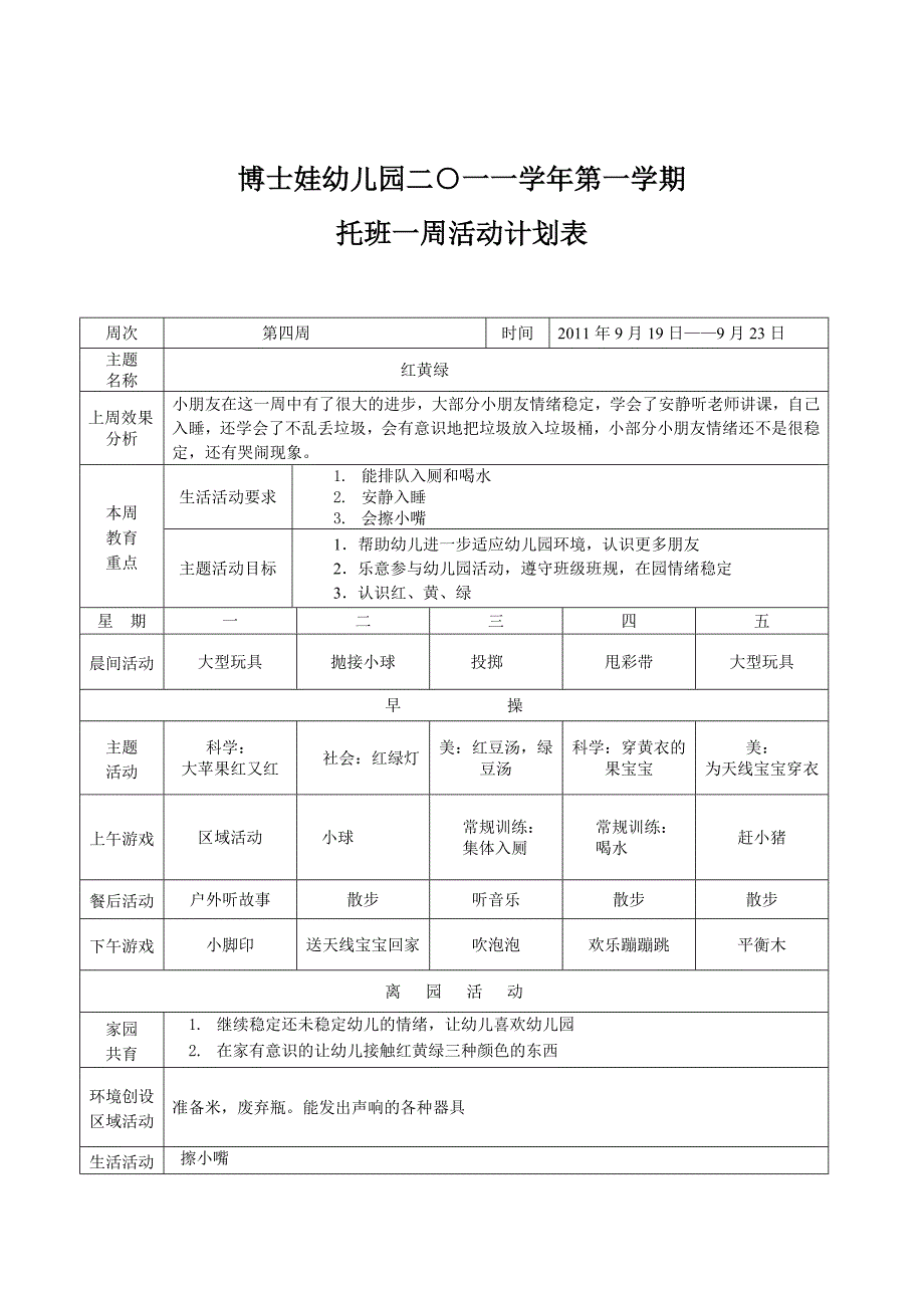 托班上学期周计划_第4页