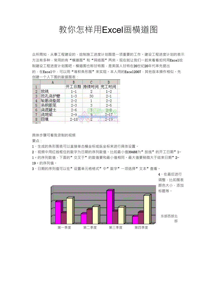 教你用Excel画横道图_第1页