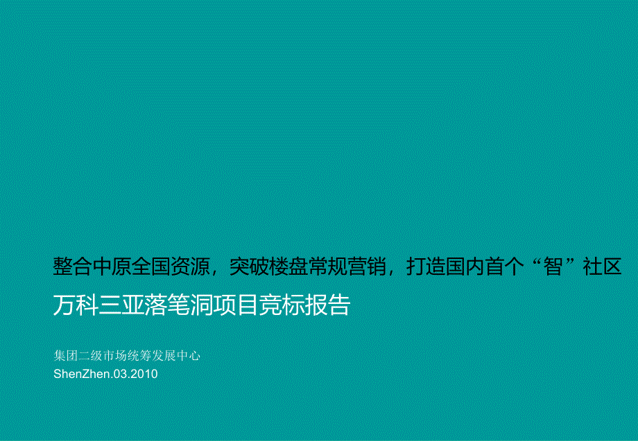 中原03月万科三亚落笔洞项目竞标报告_第1页