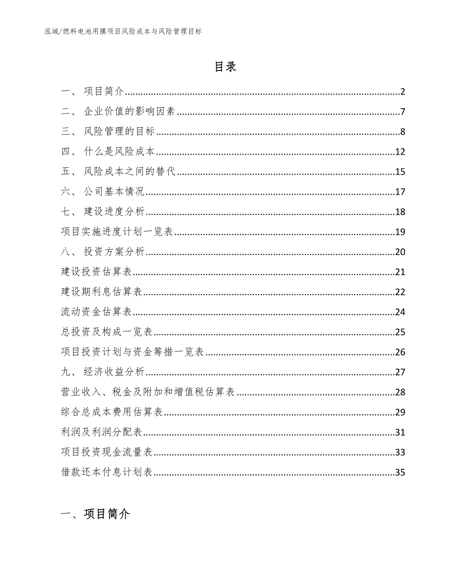 燃料电池用膜项目风险成本与风险管理目标_参考_第2页