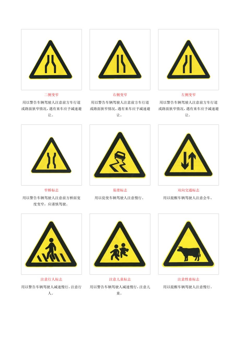 交通标志图及含义大全_第3页