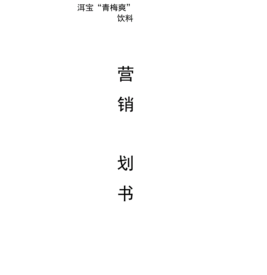 洱宝“青梅爽”营销策划书_第1页