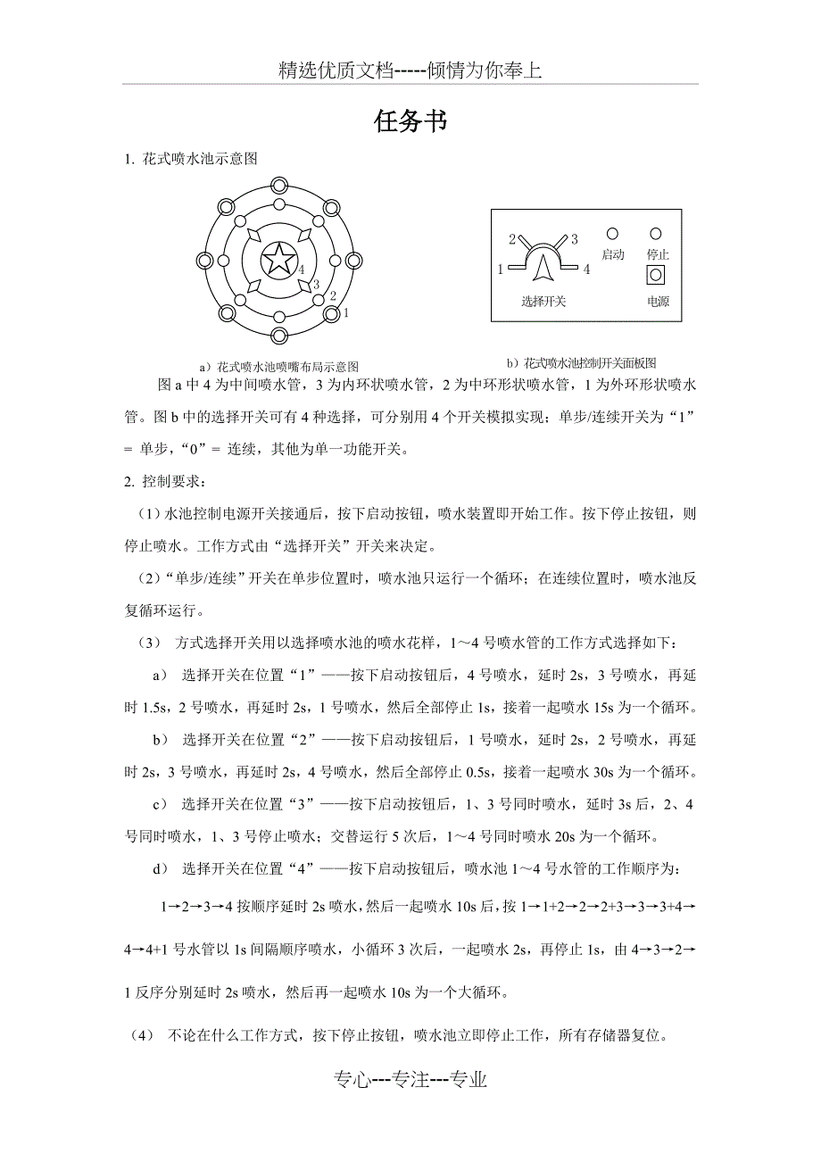 PLC花式喷泉课程设计_第1页