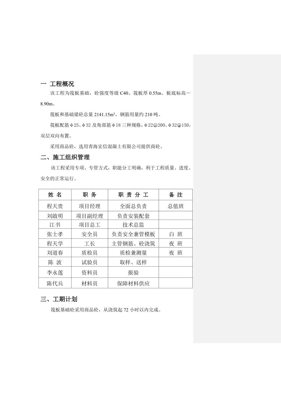 筏板基础大面积砼施工方案_第3页