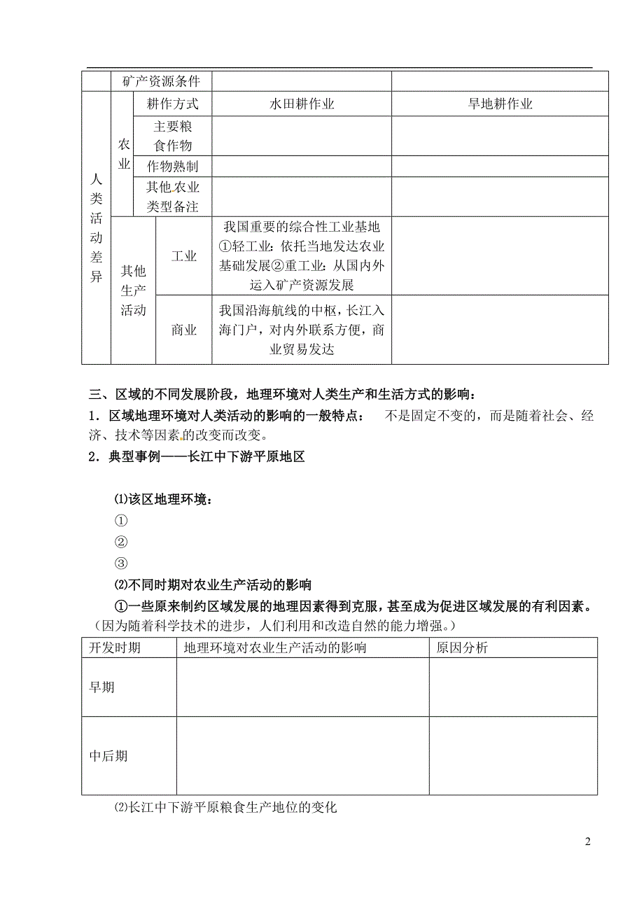 高中地理第一章第一节地理环境对区域发展的影响学案新人教版必修3.doc_第2页