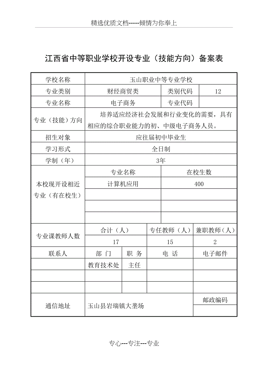 电子商务专业技能方向备案表_第2页