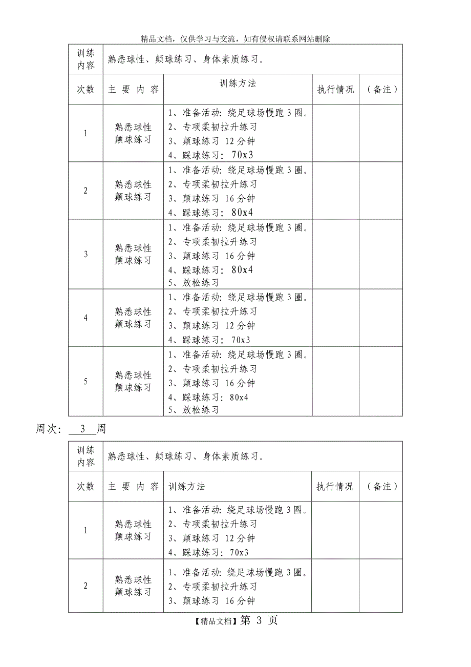 足球训练计划(周)_第3页