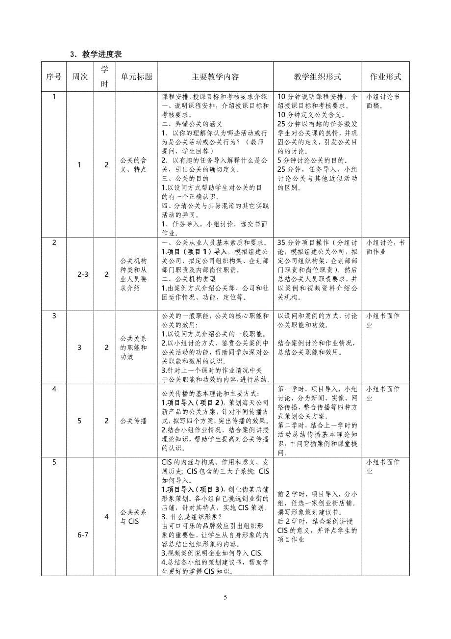 公共关系实务课程整体教学设计_第5页