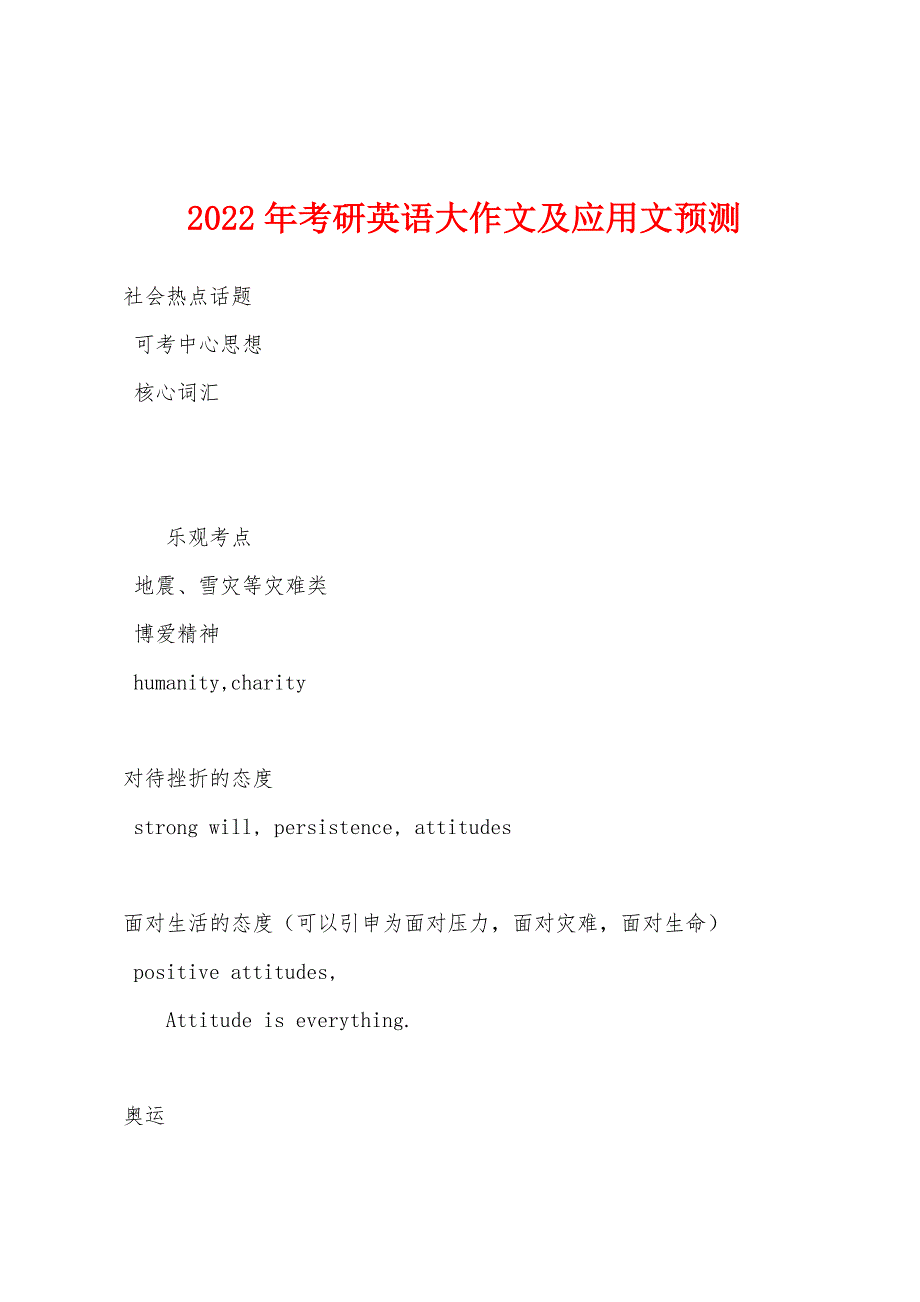 2022年考研英语大作文及应用文预测.docx_第1页