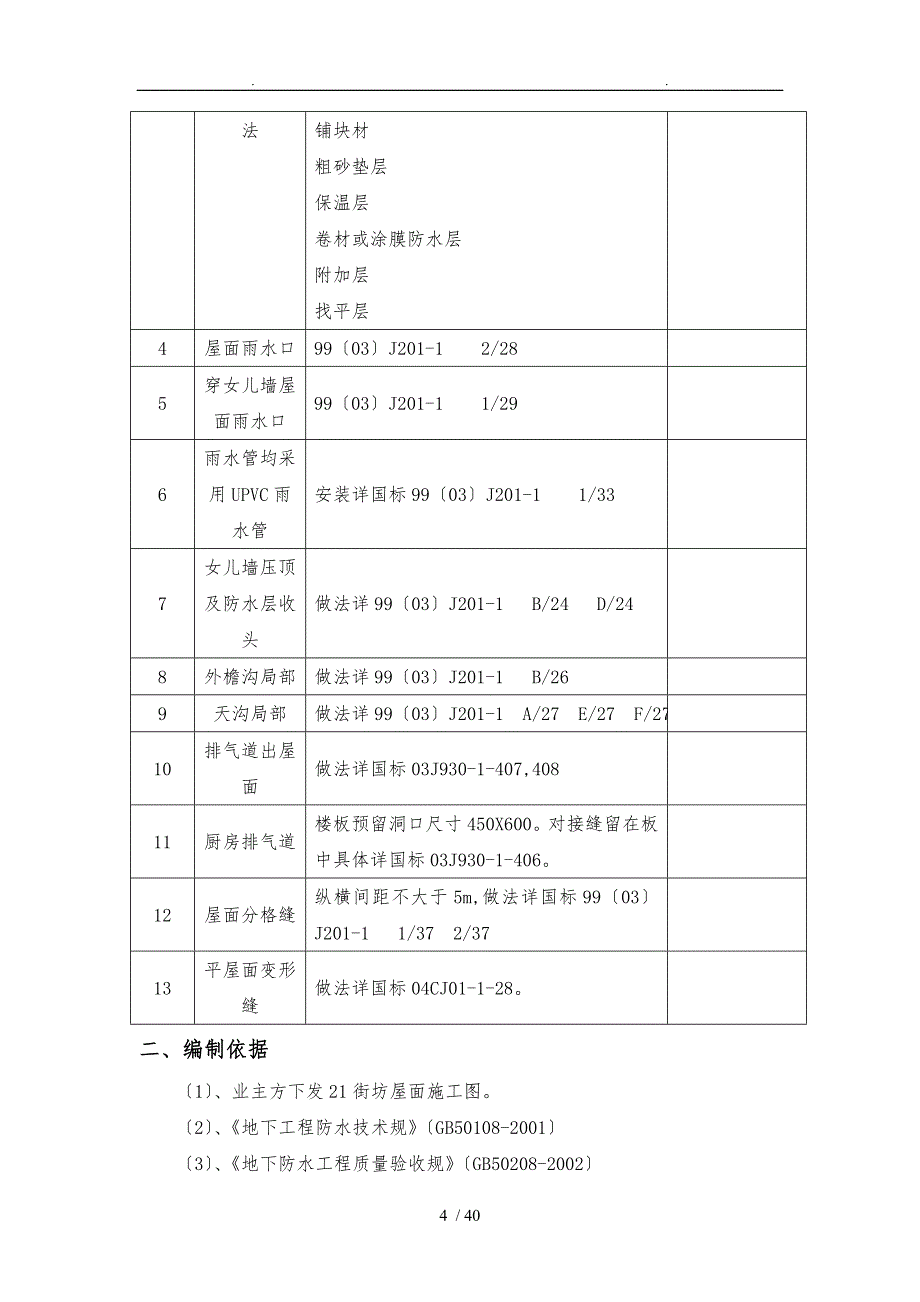 屋面防水工程施工设计方案范本_第4页