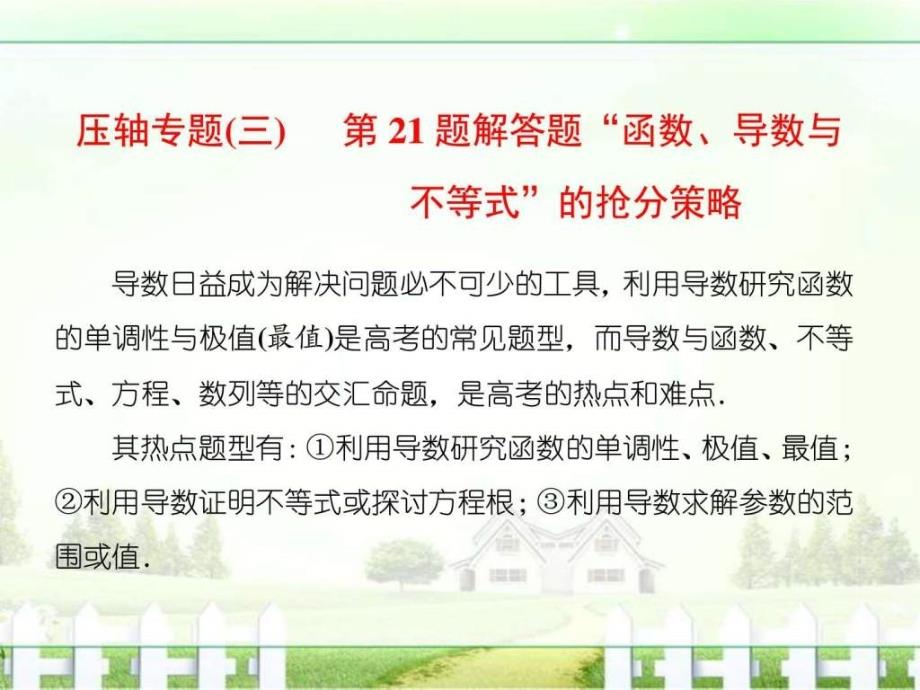 ...题函数导数与不等式的抢分策略图文_第1页