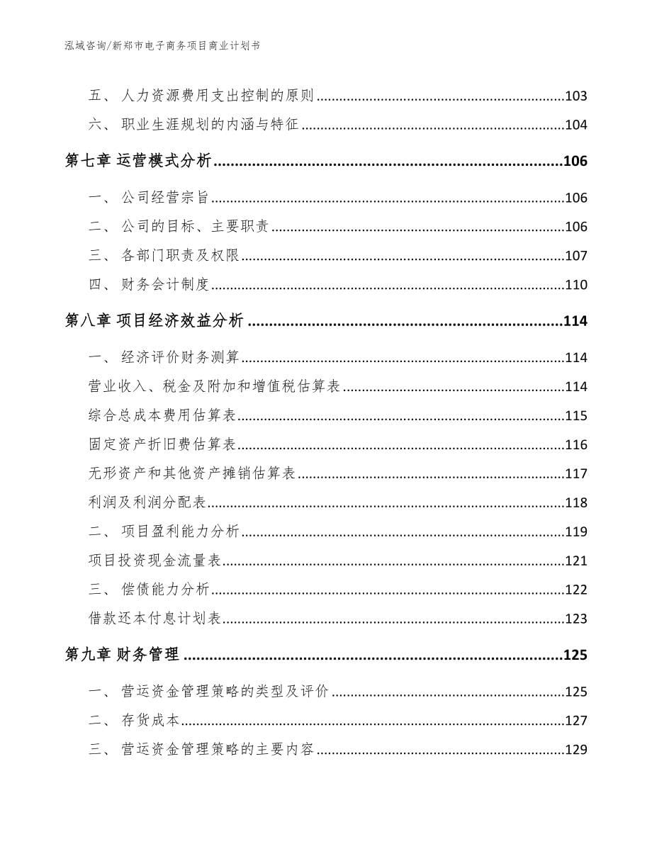 新郑市电子商务项目商业计划书【模板范本】_第5页