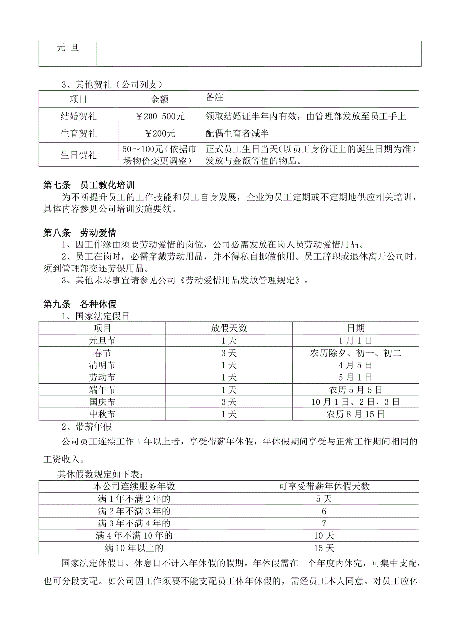 光谷茂和员工福利管理制度_第3页