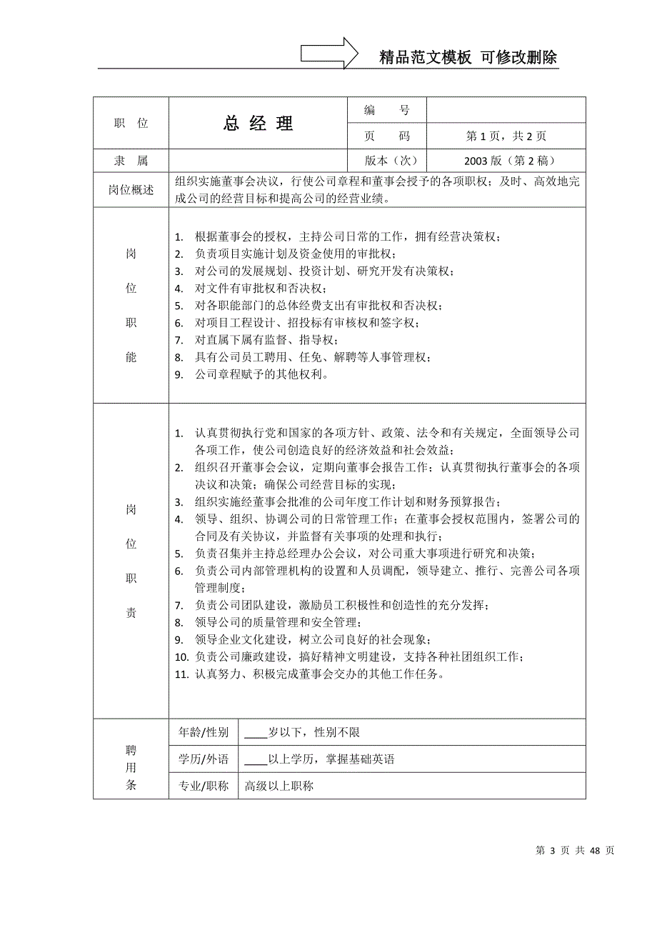 公司组织机构图(通用版)_第3页