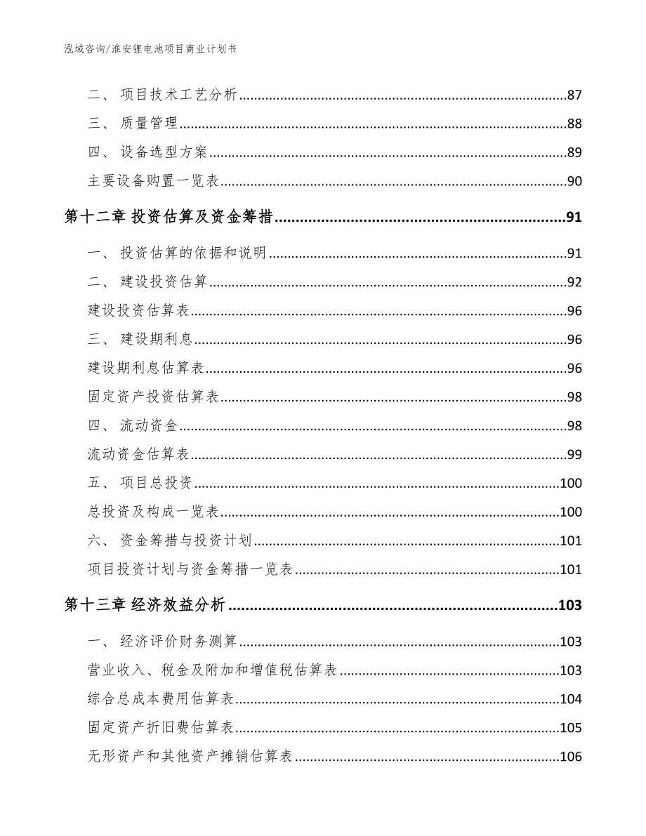 淮安锂电池项目商业计划书【参考模板】_第4页