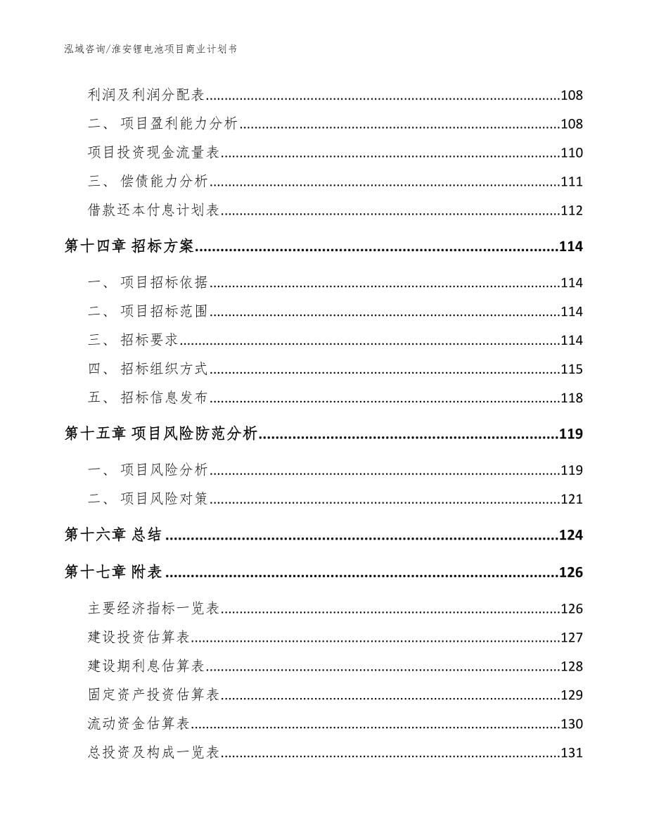淮安锂电池项目商业计划书【参考模板】_第5页