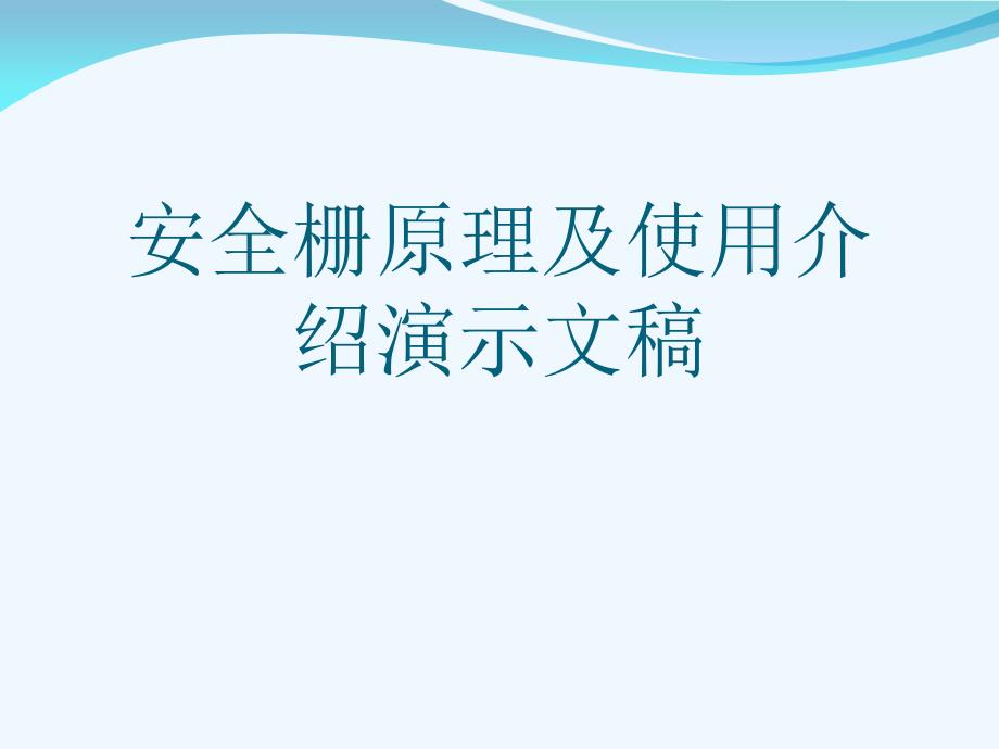 安全栅原理及使用介绍演示文稿可修改版ppt课件_第1页