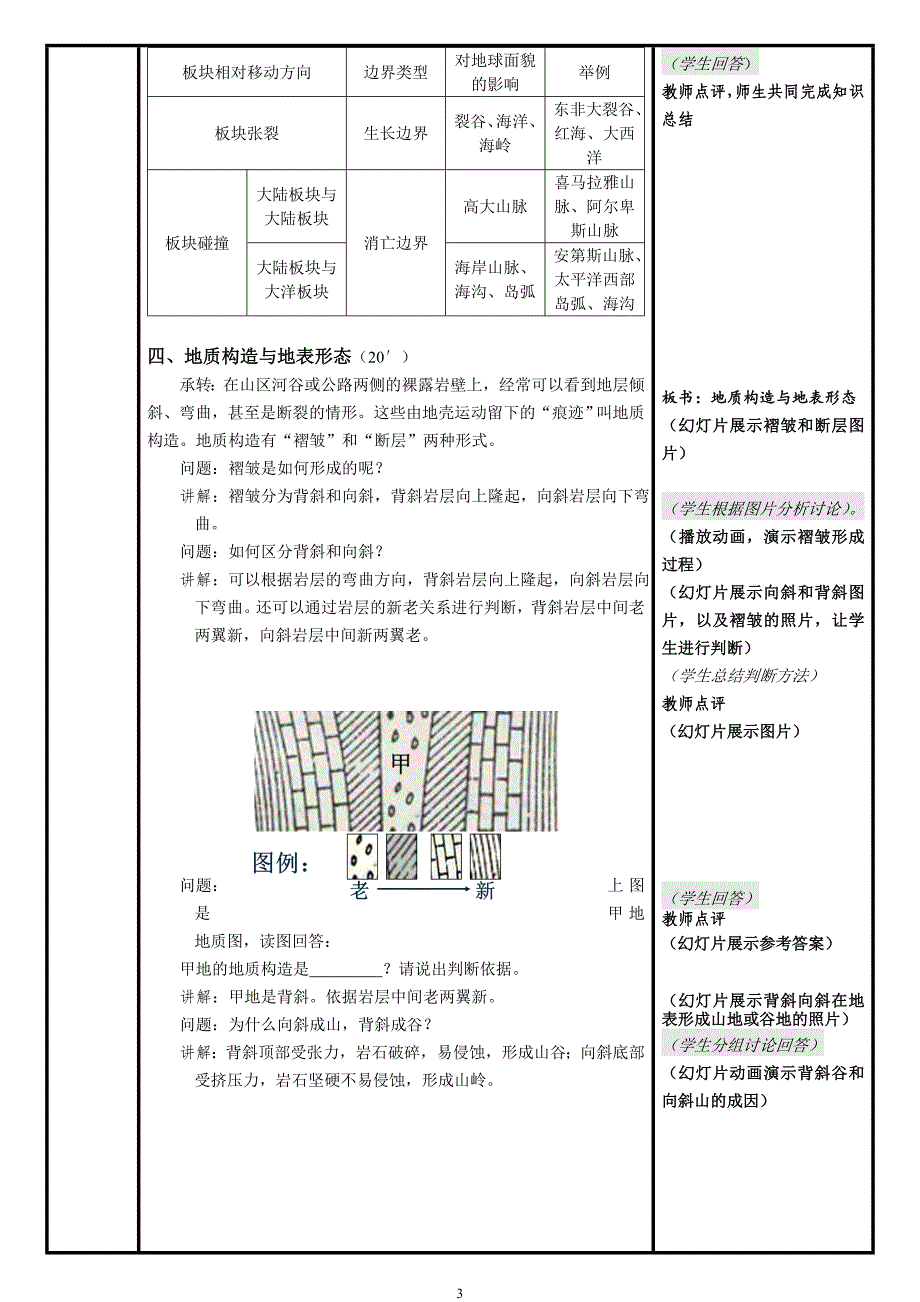 岳阳市七中朱大为教学设计地球表面形态（第一课时）_第3页