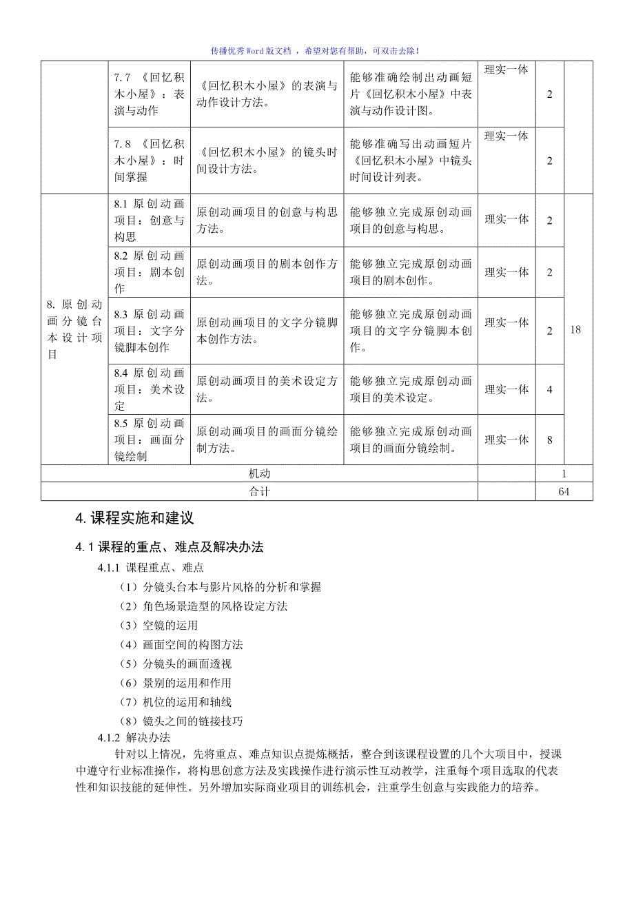 分镜头设计课程标准Word编辑_第5页