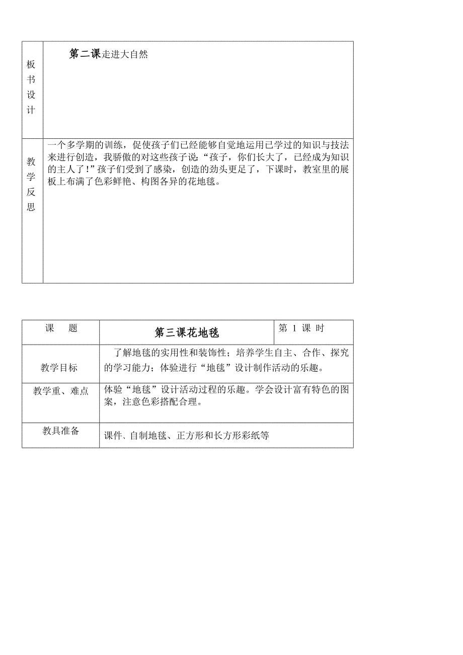 人教版小学一年级美术下册教学工作计划及教案(全册).doc_第5页