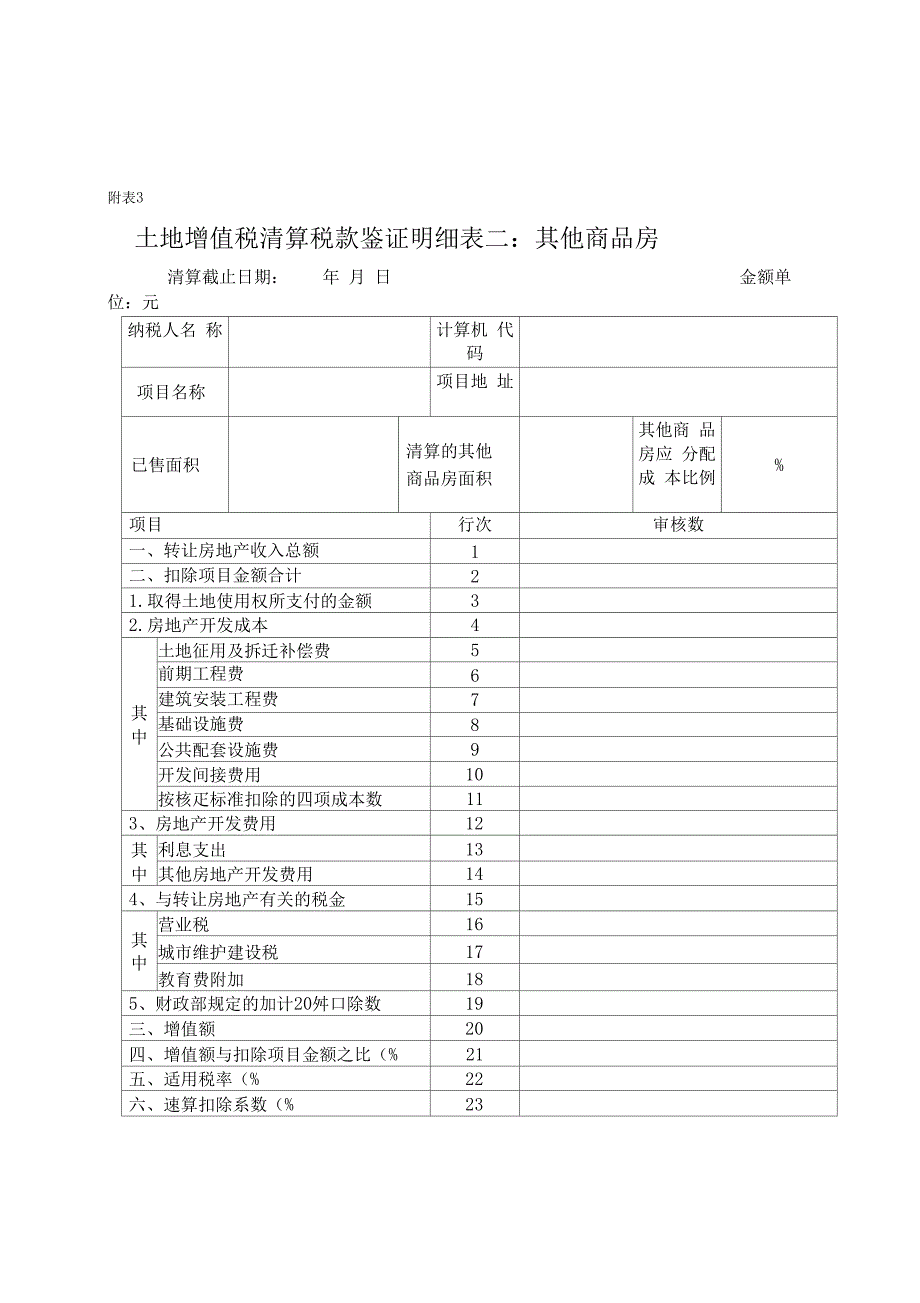 土地增值税清算表格系统_第4页