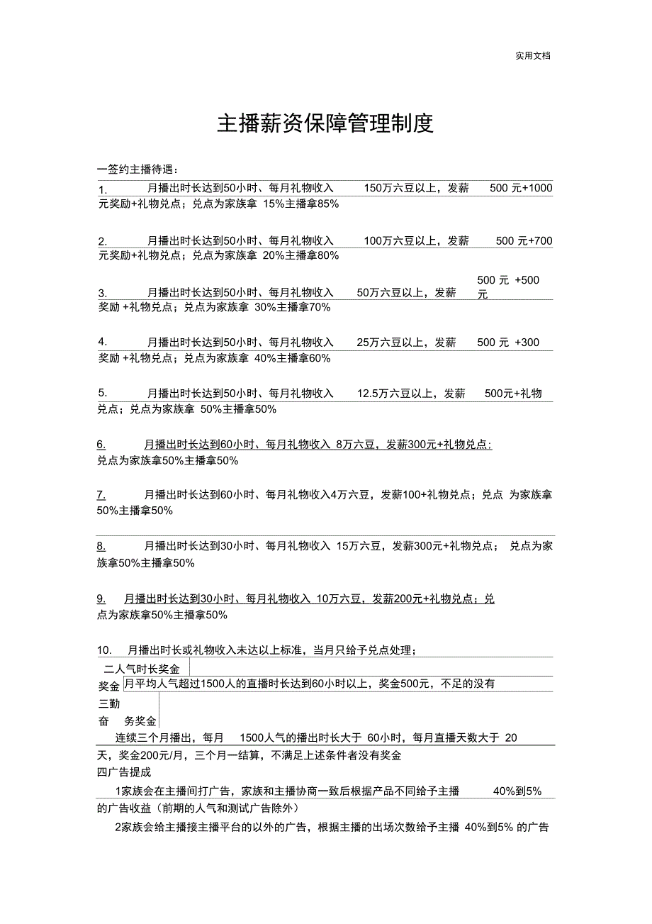 主播薪资管理规定_第1页