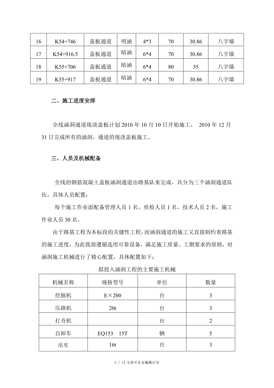 涵洞盖板支架现浇施工方案_第4页