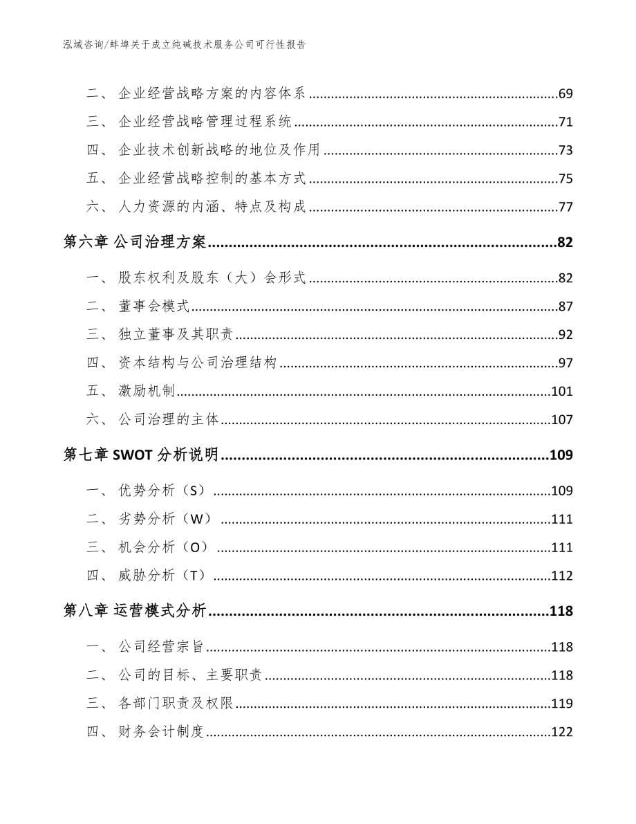 蚌埠关于成立纯碱技术服务公司可行性报告_参考模板_第5页
