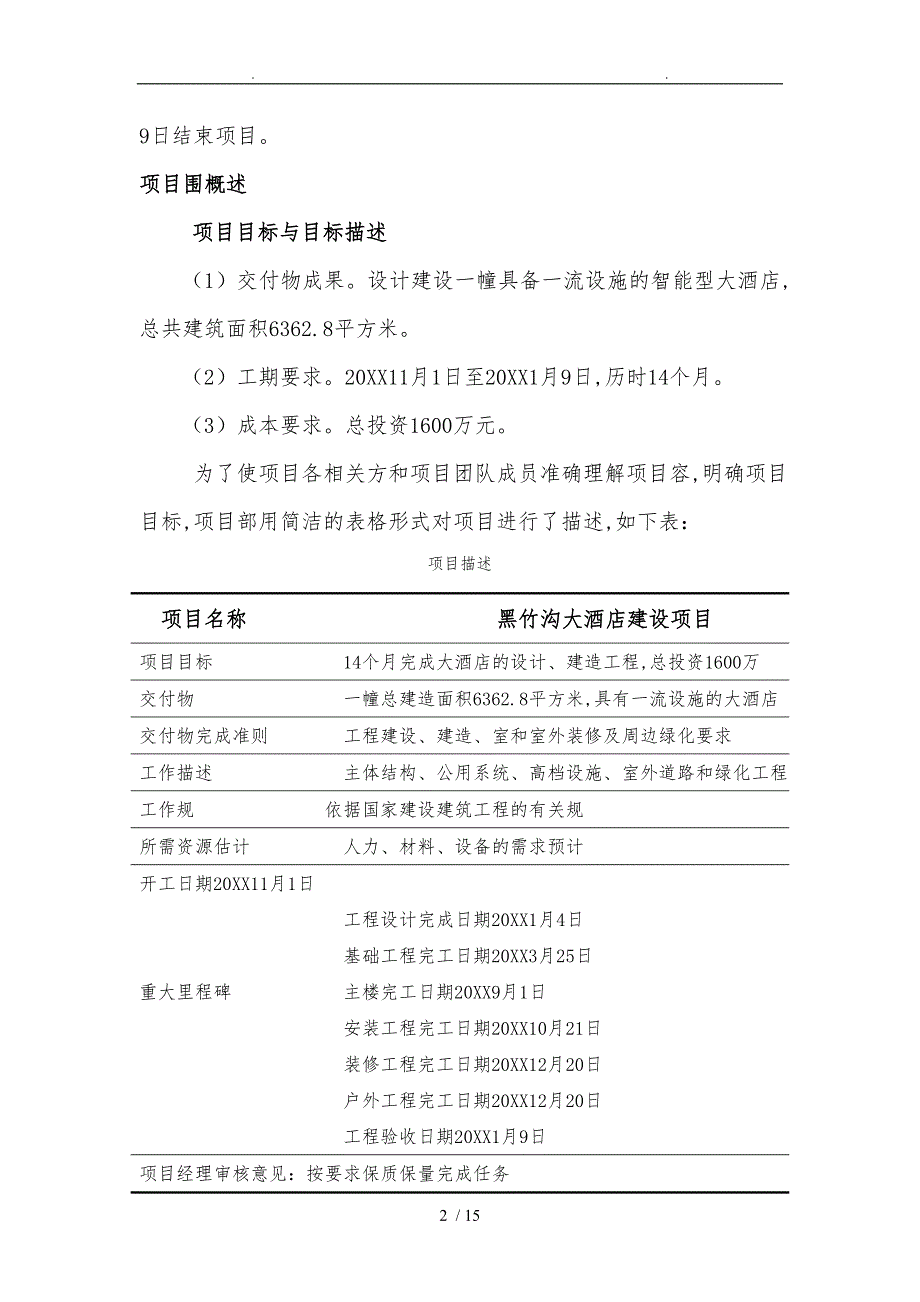 峨边黑竹沟大酒店建设工程项目计划书_第2页