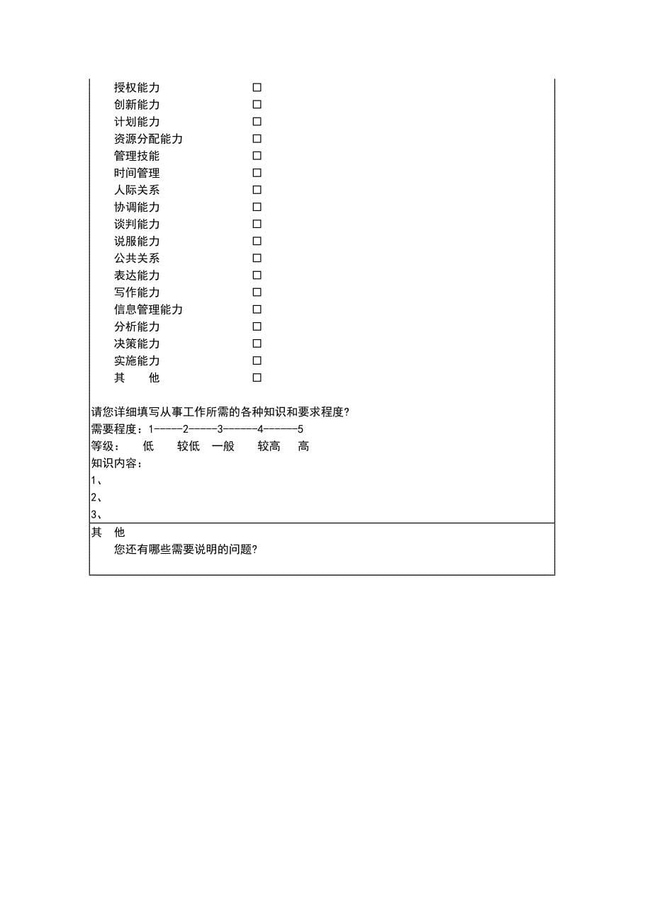 800hr03职位分析--工作分析调查问卷(doc5)_第5页