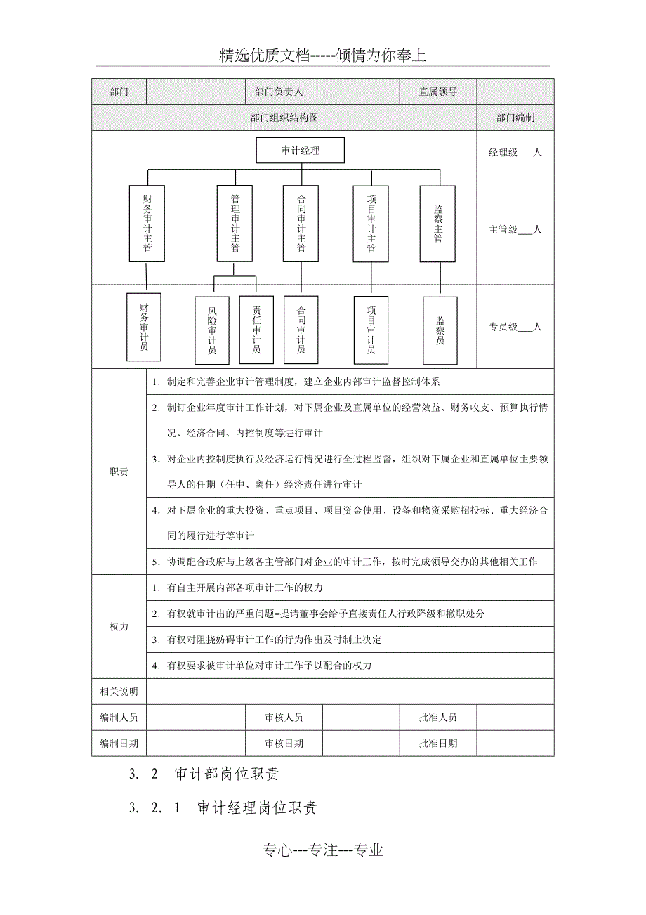 审计部组织结构设计与岗位职责_第2页