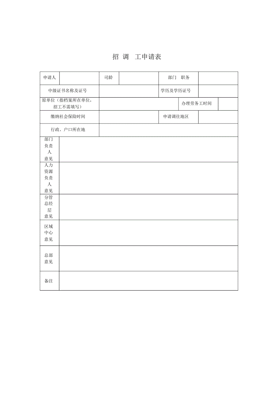 招调工申请表_第1页
