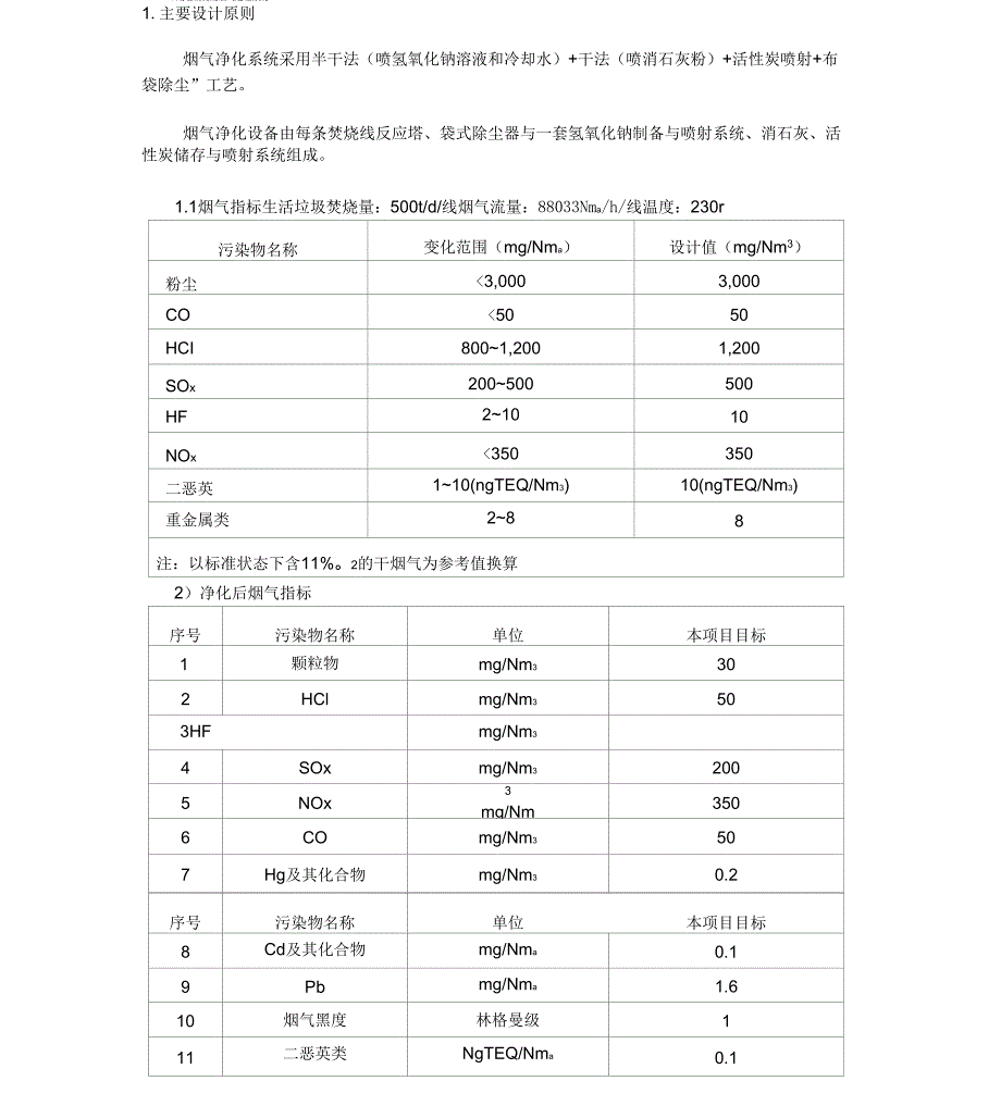 500t垃圾焚烧烟气半干法脱硫除尘系统_第1页