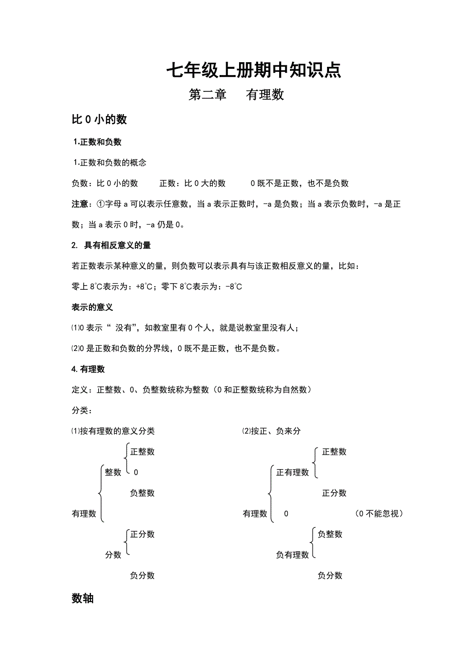 苏教版七年级(初一)上数学复习知识点及练习题_第1页