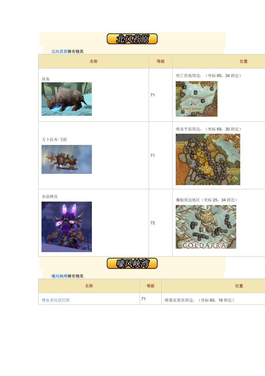诺森德稀有怪 大全.doc_第1页