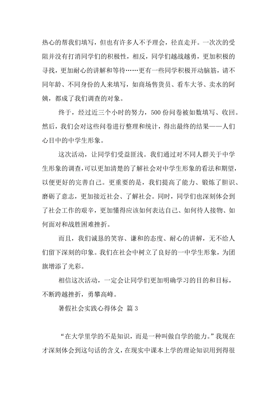 暑假社会实践心得体会模板集合六篇.doc_第4页