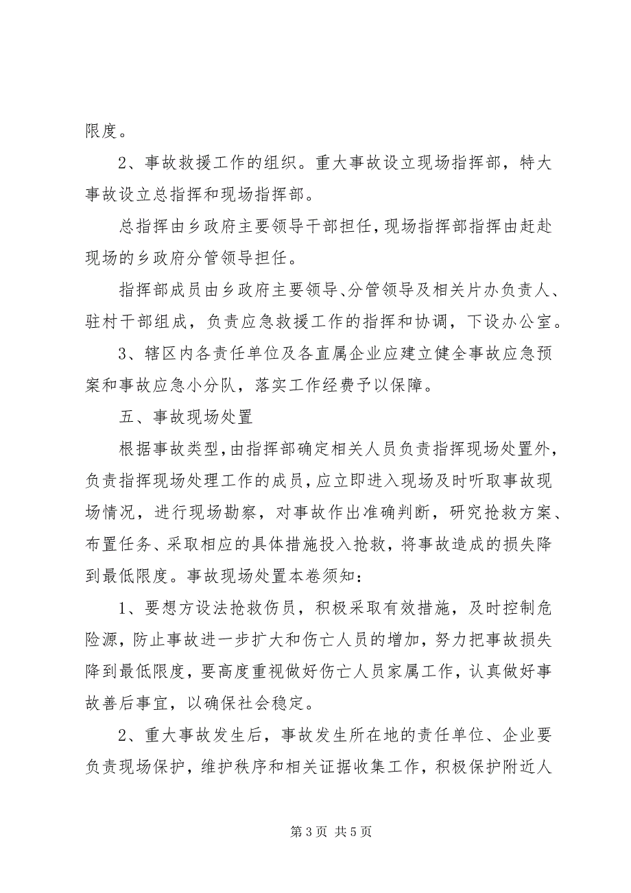 2023年&#215;&#215;乡重特大事故应急处置预案.docx_第3页