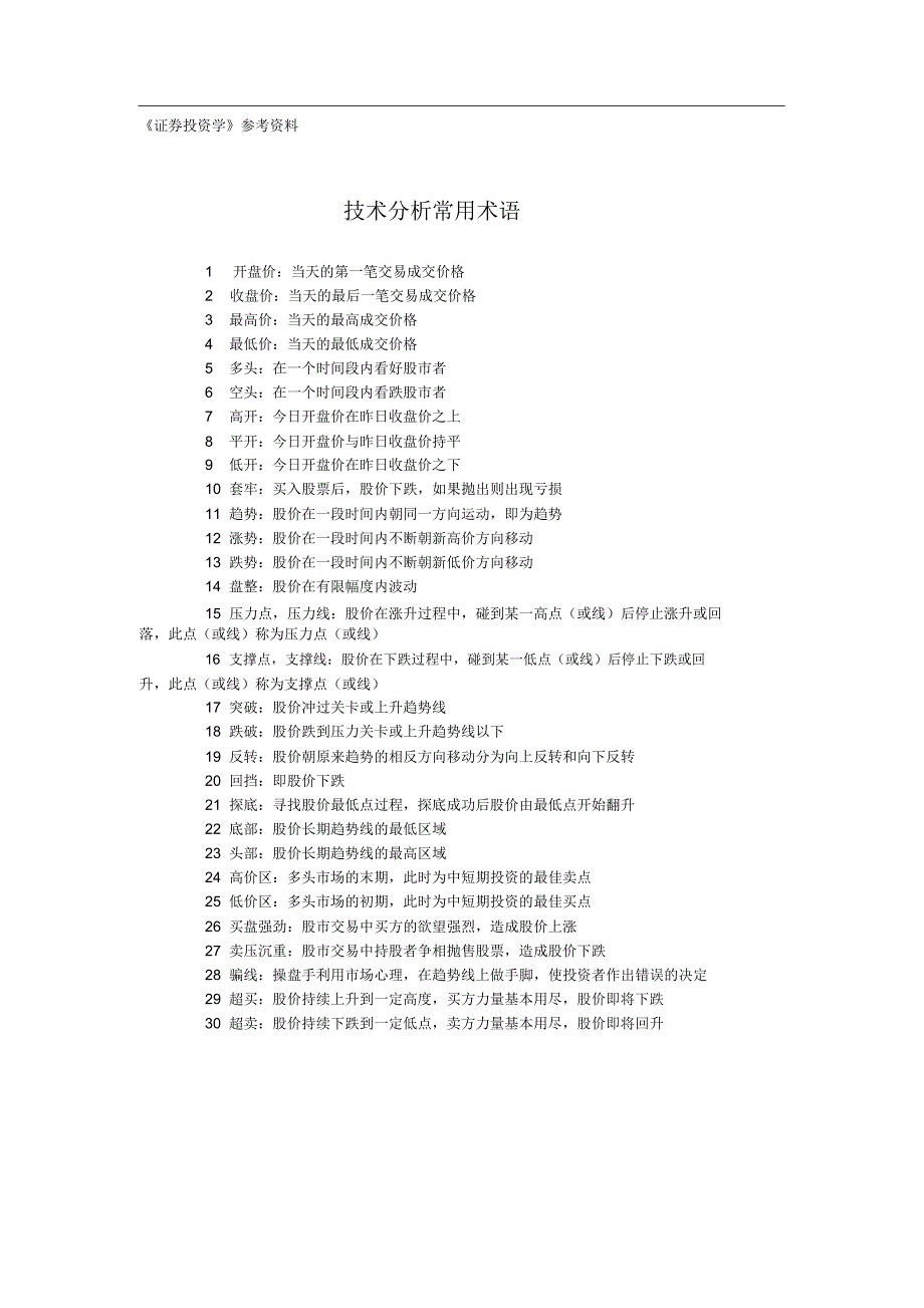 技术分析常用术语_第1页