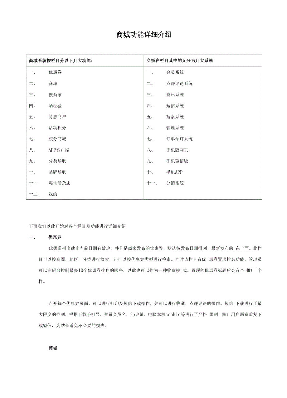 商城网站功能详细介绍_第1页