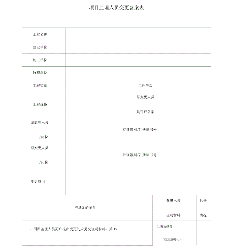 监理人员变更表_第1页