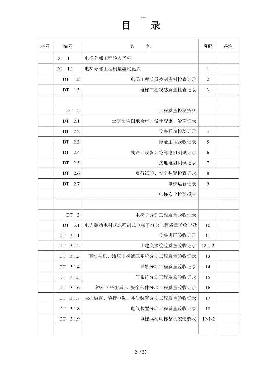 电梯档案馆资料模板_第2页